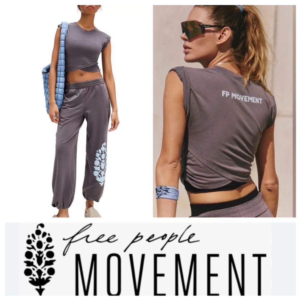 NWOT Free People FP Movement Hot Shot Logo Crossover Set